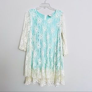 Lady Noiz Aqua Blue Lace Tunic